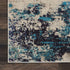 2' X 4' Ivory And Teal Blue Abstract Power Loom Non Skid Area Rug